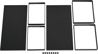 YMYNY Cabinet Shelf Organizer, Countertop Shelves Set of 2, Kitchen Spice Racks, Stackable, Storage Racks for Cupboard, Sink, Pantry, Bathroom, Black, Metal, UHSR002B