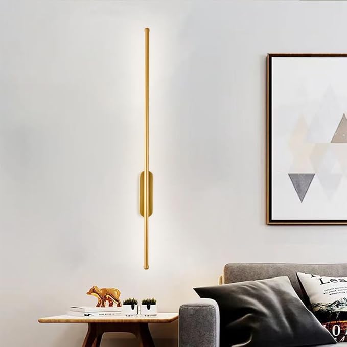 LED Hardwired Wall Sconce - Minimalist Linear Wall Light Bar for Bedroom, Living Room, Hallway - 60cm, 3 Color Modes