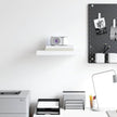 White Honeycomb Floating Wall Shelf with Invisible Mounting System, 15.7x9.1 Inches, Modern MDF and Metal Storage for Books and Decor, Durable Space Saving Design for Living