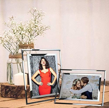 SIMON'S SHOP Picture Frames 5x7, Wall and Tabletop 5x7 Picture Frame for Weddings Anniversaries Birthdays Housewarming, Glass Clear Photo Frames - 3 Pack