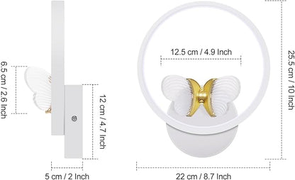 XEYOU 16W Modern Wall Sconce Lighting Indoor LED Creative Wall Light Fixture Butterfly Shape Decoration Wall Lamp for Living Room Bedroom Stair Corridor