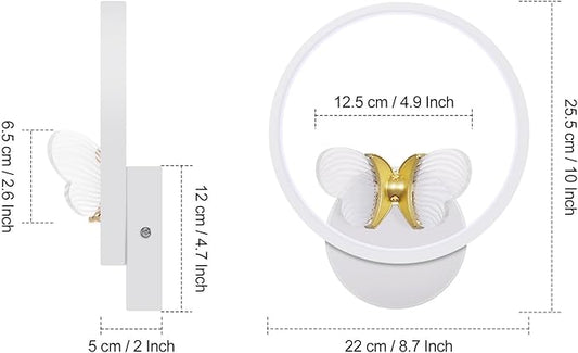 XEYOU 16W Modern Wall Sconce Lighting Indoor LED Creative Wall Light Fixture Butterfly Shape Decoration Wall Lamp for Living Room Bedroom Stair Corridor