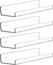 CY craft Clear Acrylic Floating Shelves Display Ledge, 5 MM Thick Wall Mounted Storage Shelf for Kitchen/Bathroom/Office,Invisible Kids Bookshelf and Spice Rack,15 Inch,Set of 4