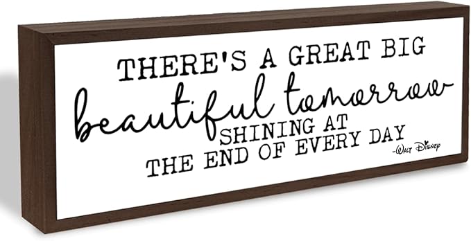 There's A Great Big Beautiful Tomorrow Sign, Positive Decoration Sign Gift, Inspirational Decor Signs, Farmhouse Table Shelf Decoration, Home Decor Accent for Living Room Bedroom, Housewarming Gift