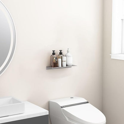 Danpoo Metal Wall Shelf, Small Floating Shelf Bathroom Wall Shelf, 12" Display Shelves for Wall Storage, Grey