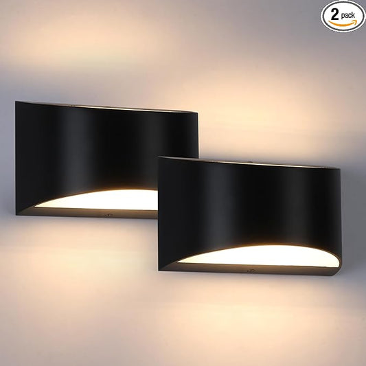 Black Modern LED Wall Sconce (with G9 Bulbs) Hardwired Indoor Wall Lights Set of 2 Up and Down Wall Mount Lamps for Hallways, Bedrooms, Hallways, Living Room 3000K Warm White