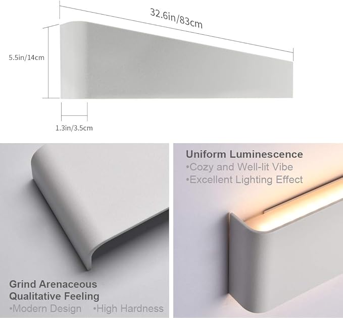 Aipsun 30W/32.6 inch Modern LED Vanity Light for Bathroom Light Fixture Up and Down Wall Light(Warm White 3000K)