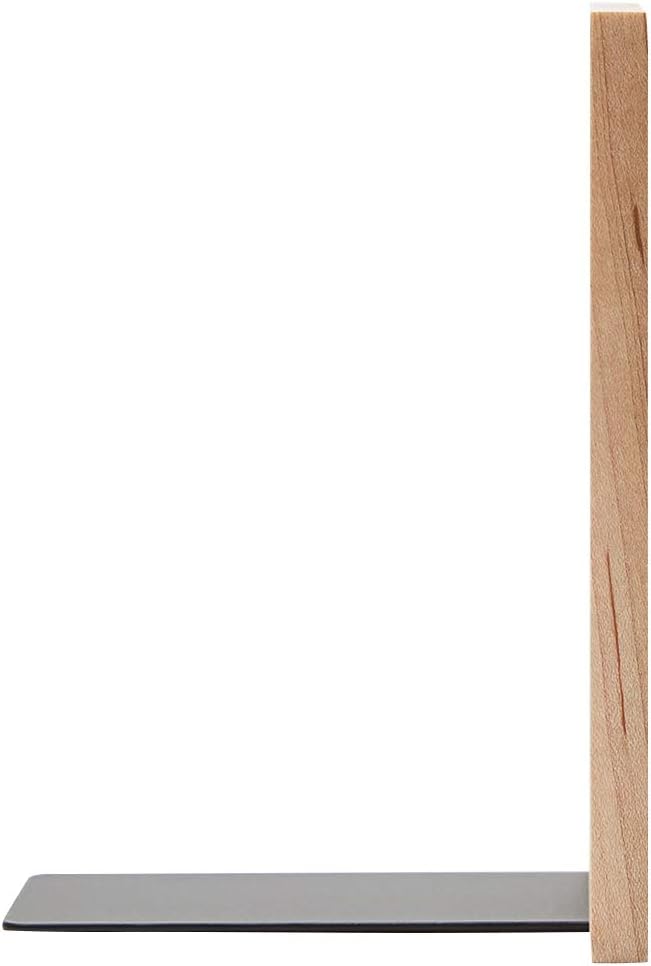 Pandapark Wood Decorative Bookends,Non-Skid Bookend for Shelves,Heavy Duty Bookends,Book Stand for Books/CDs,1 Pair