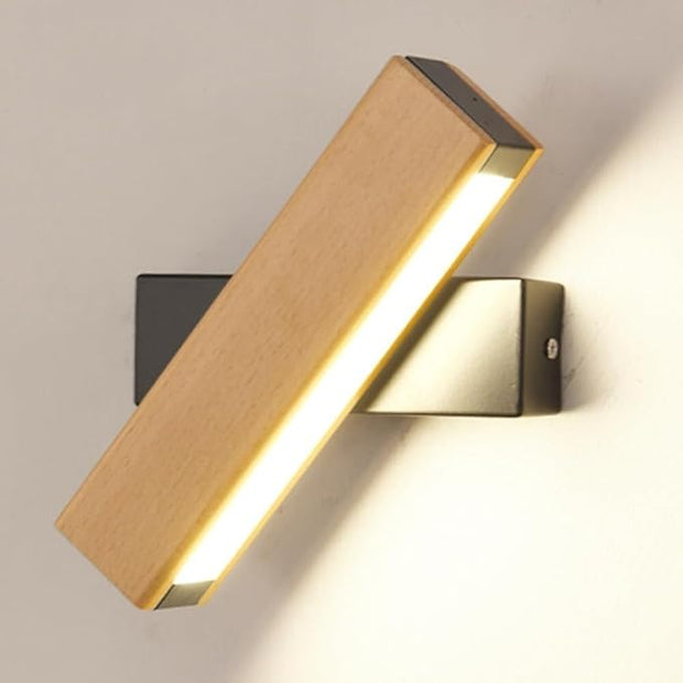 Modern Indoor LED Wall Sconce Wooden Minimalist Interior Small Wall Lights 1 Pack Hardwired 360° Rotatable Wall Mount Light for Living Room Bedroom Hallway Corridor(Neutral light,Small)
