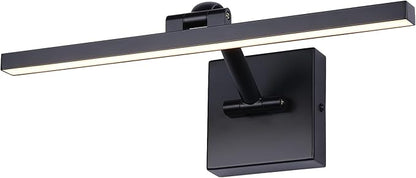 Black 15.7 Inch LED Dimmable Lights For Pictures On Wall Hard Wired Gallery Light Modern Artwork Wall Lamps, Warm White Picture Lights with Single Swing Arm Art Display Light For Paintings Portrait