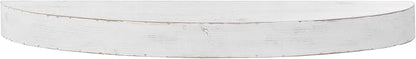 American Art Decor Large Rustic Round Oval Wood Decorative Floating Wall Mounted Shelf - White - 36" L x 3" H x 10" D