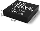 Funny Kitchen Wooden Box Sign Plaque Alexa Do the Dishes Wood Box Sign Rustic Art Home Shelf Desk Decor 5 X 5 Inches…