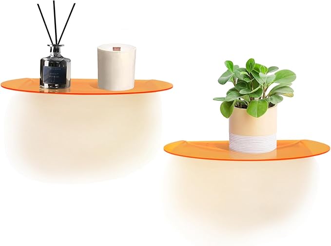 SetGame 2-Pack Acrylic Small Wall Shelves Wall Decor Wall Mounted, 12