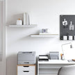 Floating Wall Shelf Set of 2 Oak White Honeycomb MDF Modern Display Storage 23.6x9.3x1.5 in for Living Room Office Space Minimalist Mounted Shelves