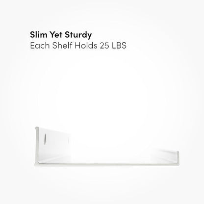 Metal Picture Ledge, Wall Mounted Floating Shelf - 48" White (Set of 2)