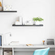 High Gloss Grey Honeycomb MDF Floating Wall Shelf 35.4 in x 9.3 in x 1.5 in, Modern Storage and Display Unit for Home Office Decor