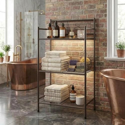 Bath Bliss 3 Tier Storage Shelf | Freestanding | Dimensions: 17.3"x 10.6"x 35.8 | Free Standing | Rust Resistant | Bathroom Storage | Easy to Assemble