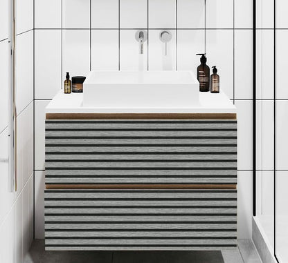 Wallpaper Peel and Stick Wood Grating Stripe Self-Adhesive Wallpaper Faux Wood Contact Paper Wood Slats Self Adhesive Wall Paper PVC Vinyl Film Removable Waterproof (Wood D, 17.3" x 118")