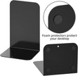 VFINE Bookends 1 Pair, Black Metal Book Ends, Heavy Bookends for Shelves, Book Stopper for Heavy Books, Book Organizer for Home Office School Supplies
