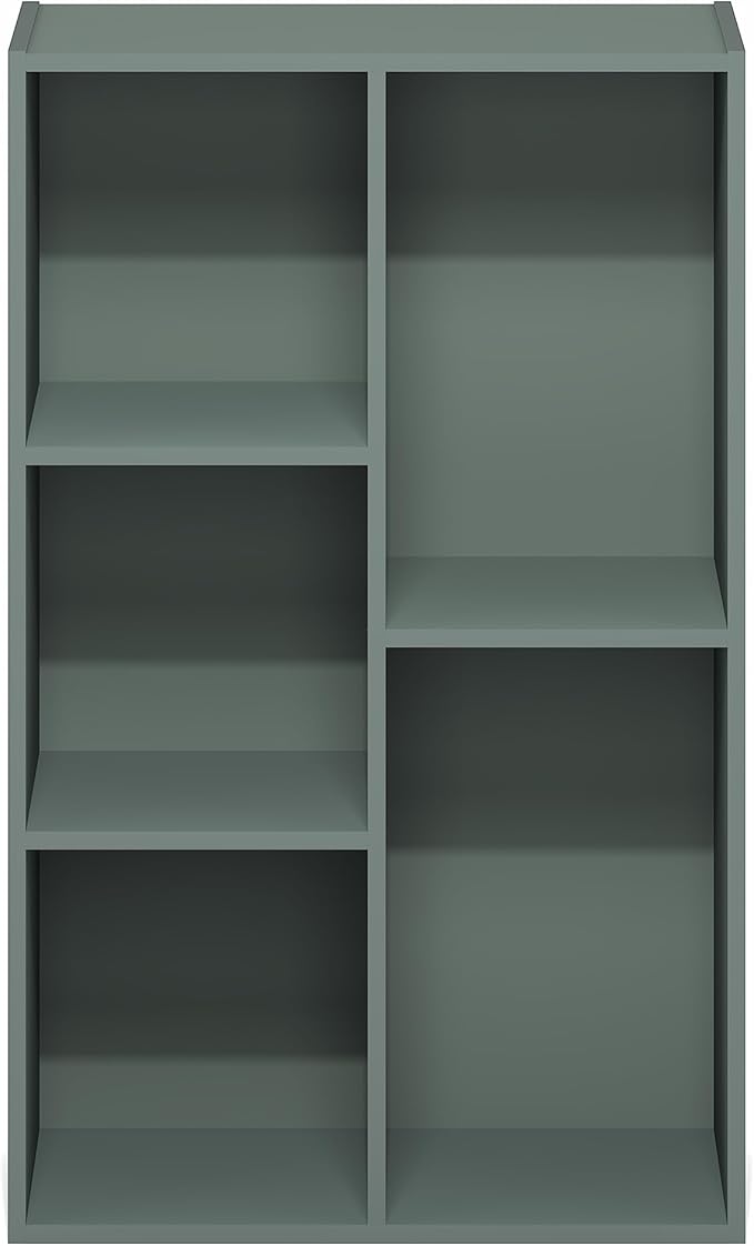 Furinno LUDER Book Shelf, 5-Cube Bookshelf, Reversible Bookcase, 9.4