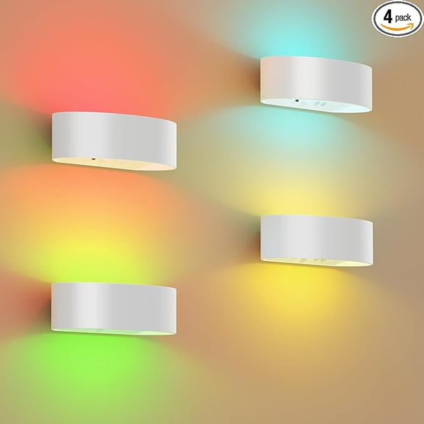 Motion Sensor Wall Light, 5000mAh Rechargeable Battery Operated Wall Sconces with Remote, 15 RGB Colors 3 White Temps Dimmable, Wireless Wall Sconces for Hallway, Living Room, Stairwell, Bedroom