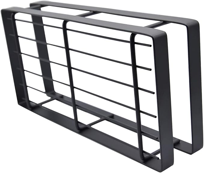 Hoshen Kitchen Hanging Buckle Spice Rack, Wrought Iron Coating Storage Rack, Wall-Mounted Spice Bottle Jam Storage Rack, Bathroom Storage Rack，1 Piece ，Black，30CM
