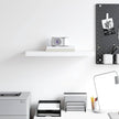 White Honeycomb MDF Floating Wall Shelf with Metal Brackets, Modern Design for Living Room Bedroom Office Storage and Display
