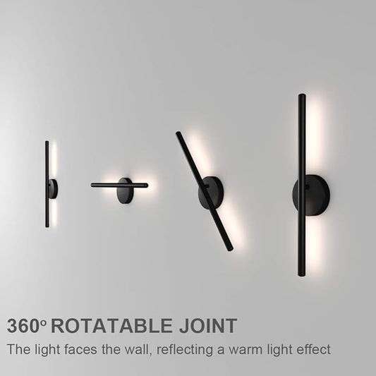 Aipsun Black Wall Sconce Rotatable 360° LED Black Wall Light Fixture for Bedroom Living Room Hotel Hallway Corridor Warm White 3000K