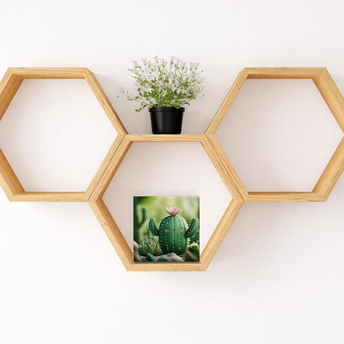Funny Houseplant Decor Sign - Office Gift for Plant Lover - Double-sided Cactus Decor for Tiered Tray Table Desk Shelf Decoration