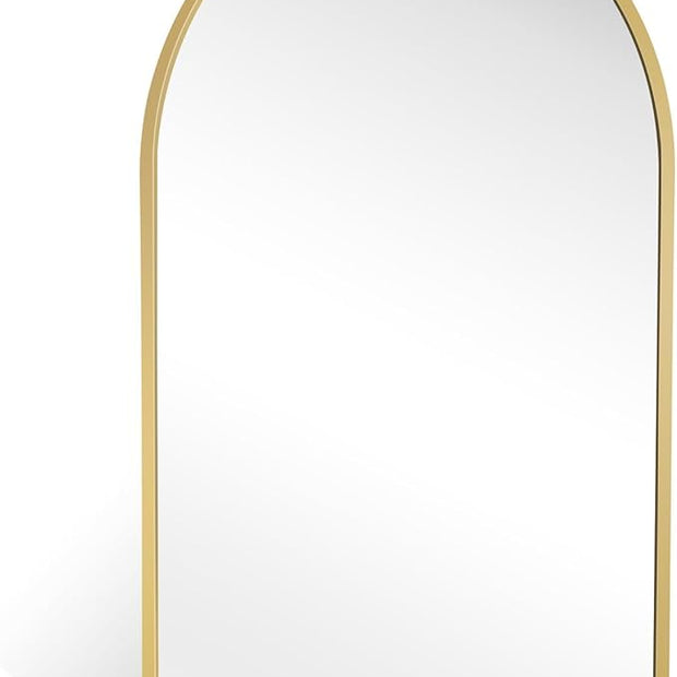 Arched Wall Mirror for Bathroom, 24"x36" Gold Mordern Metal Frame for Entryway Living Room Bedroom Wall Decor