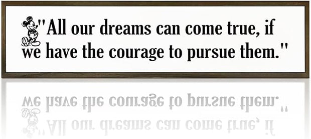 WKYAER Inspirational Wall Decor, Decorative Wooden Box Signs, Rustic Hanging Wood Sign Decor, Tabletop Decoration for Home Office, Bedroom Wall Art, All Our Dreams Can Come True Sign