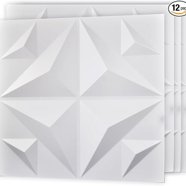 Art3d Decorative 3D Wall Panel, 32 Sq.FT PVC Interior Wall Decor for Living Room, Bedroom, Lobby, Office, Shopping Mall, White