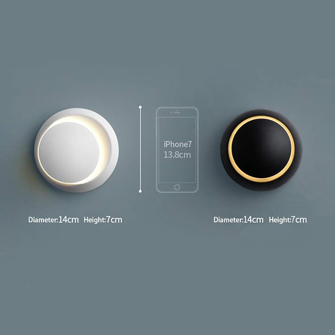 Chrasy Modern Wall Sconce 5W LED Wall Light Lighting Direction Adjustable 3000k Warm White Indoor Hardwired Wall Lamp for Bedside Kitchen Hallway Staircase Aisle (Black)