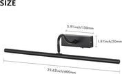 Black Picture Light, 24inch Wireless Picture Lights for Wall Rechargeable, 10000mAh Battery Wall Light with Remote, 3 Color Art Lighting for Paintings with Timer and Dimmable for Display, Gallery