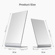 Frameless Makeup Mirror for Desk, 15 x 8.5 Inch Aluminum Standing Table Mirror, Large Counter Top Mirror