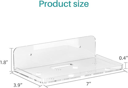 Wall Mount Floating Shelves for 2 Pcs Security Camera Shelf Mini Speaker Other Small Items in Bedroom Bathroom Kitchen Living Room Clear Mini Shelf Flexible Use for Wall Space(L)