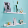 AZSKY 48 Inch Picture Ledge Shelf Floating Shelves Wall Mounted Set of 2 White