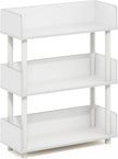Furinno Turn-N-Tube Display Shelf, 3-Tier Storage Shelves with Side Panels, Open Shelves Book Shelf with Rounded Corner Top Edges, for Organization and Storage, Living Room, Home Office, White