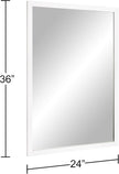 BOMINICA Rectangular Wall Mirror 24” x 36” Bathroom Mirror Framed Wall Mirror for Living Room, Vanity, White