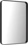 LOAAO Black Metal Framed Bathroom Mirror for Wall, 22X30 Inch Rounded Rectangle Mirror, Matte Black Bathroom Vanity Mirror Farmhouse, Anti-Rust, Hangs Horizontally or Vertically