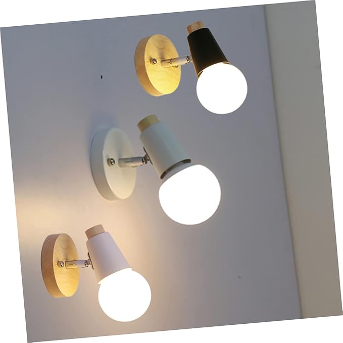 Minimalist Black Light Wall Light Fixture E27 Socket Wall Sconce Loft Lighting for Headboard Bathroom Decor