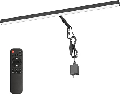 24" Plug in Picture Light for Paintings with Remote Control, 9W LED Art Display Lighting for Gallery, Dartboard, Artwork, Black Wall Mounted Picture Frame Light
