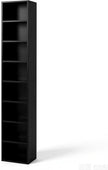 8-Cube Storage Organizer Bookcase, White, Tall Narrow Bookshelf for Home Office (Black)
