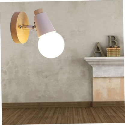 jojofuny Modern Minimalist Wall Lamp E27 Sconce for Bedroom and Hallway Solid Wood Design No Light Bulb Included for Loft and Decorative Lighting