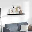 High Gloss Black Honeycomb Floating Wall Shelf with Metal Brackets for Modern Storage and Display, Compact MDF Shelf for Living Room Office Bedroom Decor