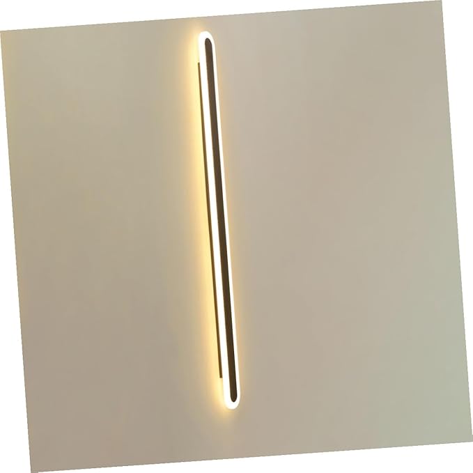 Minimalist Long Strip LED Wall Light Black Frame Warm Bedroom and Corridor Sconce Lamp Iron Bedside Fixture for Aesthetic Indoor Hallway