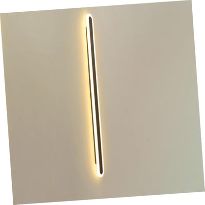 Minimalist Long Strip LED Wall Light Black Frame Warm Bedroom and Corridor Sconce Lamp Iron Bedside Fixture for Aesthetic Indoor Hallway