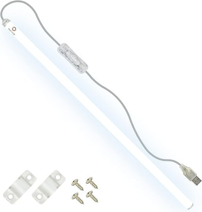 TrueColor USB-Powered LED Light Bar with Frosted Cover for Under Cabinet, Under Monitor, TV Backlight – Easy-Install - Adhesive & Mounting Brackets Included - 100,000 Hours Lifetime (24", Daylight)