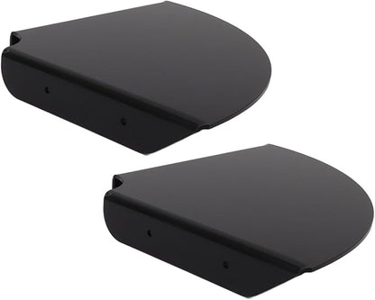 Health Gear Acrylic Wall Mount Floating Corner Shelves 2pcs Quarter Round Shower Shelf, Sturdy Wall Storage Display Organizer for Bathroom Kitchen Bedroom Living Room 1.2 x 8.3 x 8.3in (Black)
