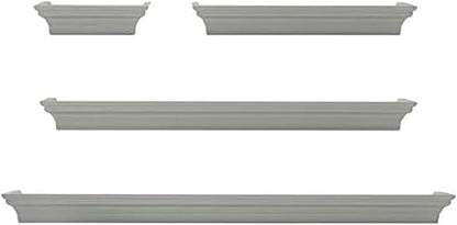 MELANNCO Floating Wall Shelves for Bedroom, Living Room, Bathroom, Kitchen, Nursery, Set of 4, Gray, 4 Count